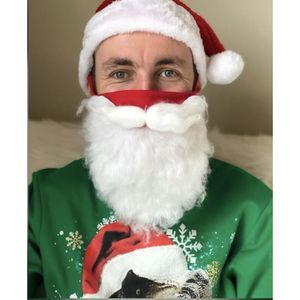 Fun Silly Santa Beard Face Mask MADE IN USA